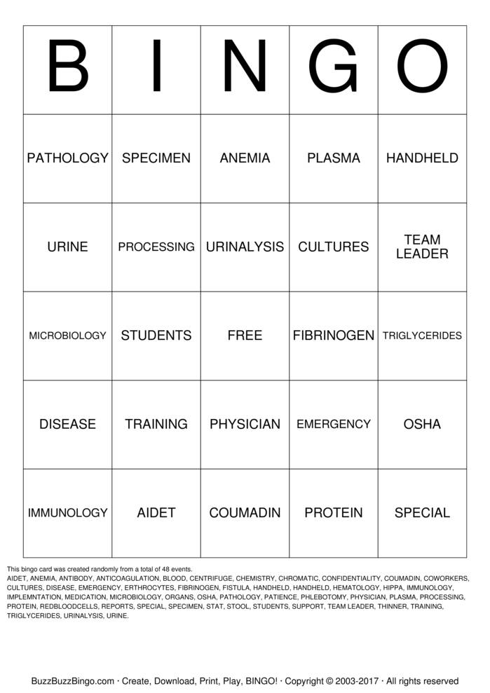 LAB WEEK 2014 Bingo Cards to Download, Print and Customize!