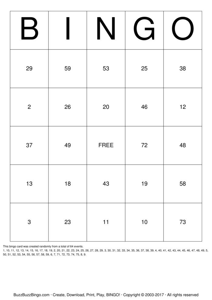 Custom Bingo Cards to Download, Print and Customize!