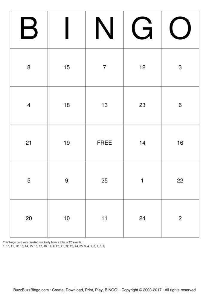 Numbers 1-30 Bingo Cards to Download, Print and Customize!
