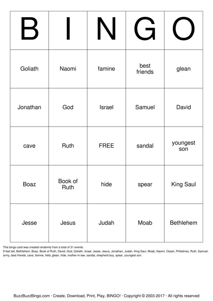 Bible Bingo Cards to Download, Print and Customize!