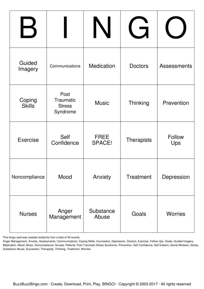 Anger Management Bingo Cards to Download, Print and Customize!