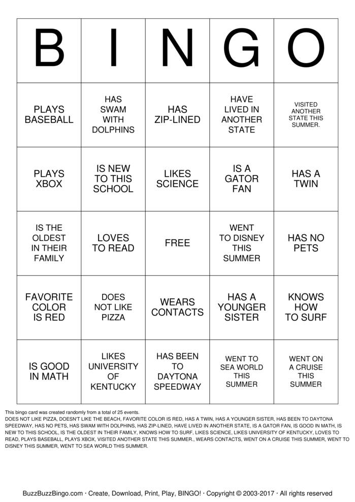 ICEBREAKER BINGO Bingo Cards to Download, Print and Customize!