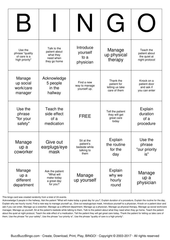 AIDET Bingo Cards to Download, Print and Customize!