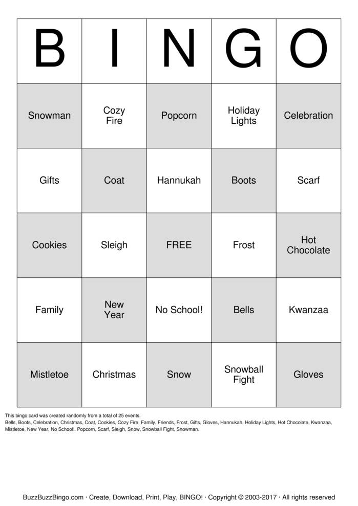 Winter Bingo Cards To Download Print And Customize 