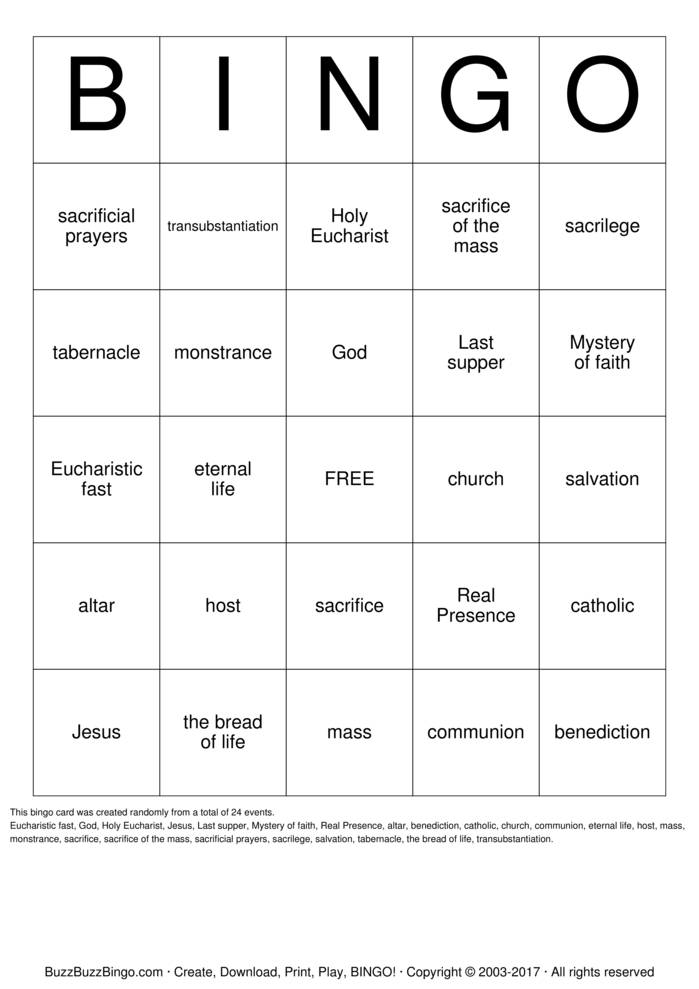 First Holy Communion Bingo Cards to Download, Print and Customize!