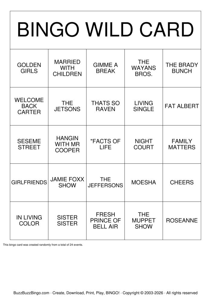Download Free Custom Bingo Cards Download Free Custom Bingo Cards