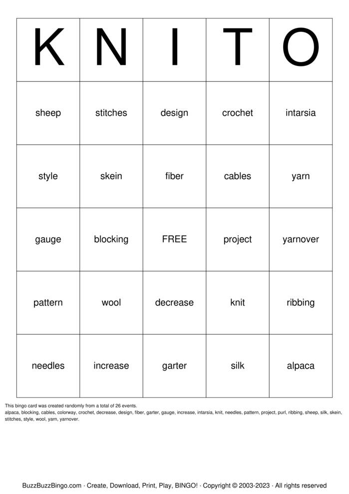 Download Free Custom Bingo Cards
