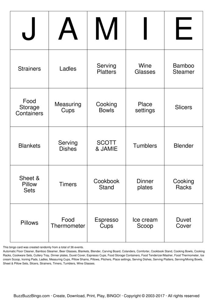 Download Free Custom Bingo Cards