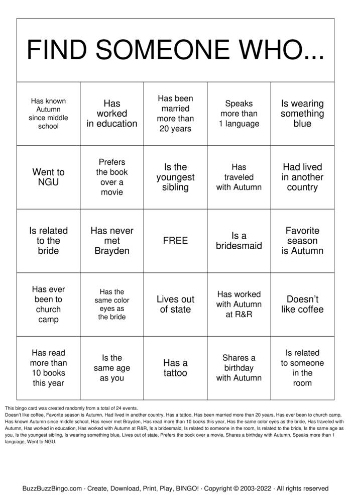 Getting to Know You! Bingo Cards to Download, Print and Customize!