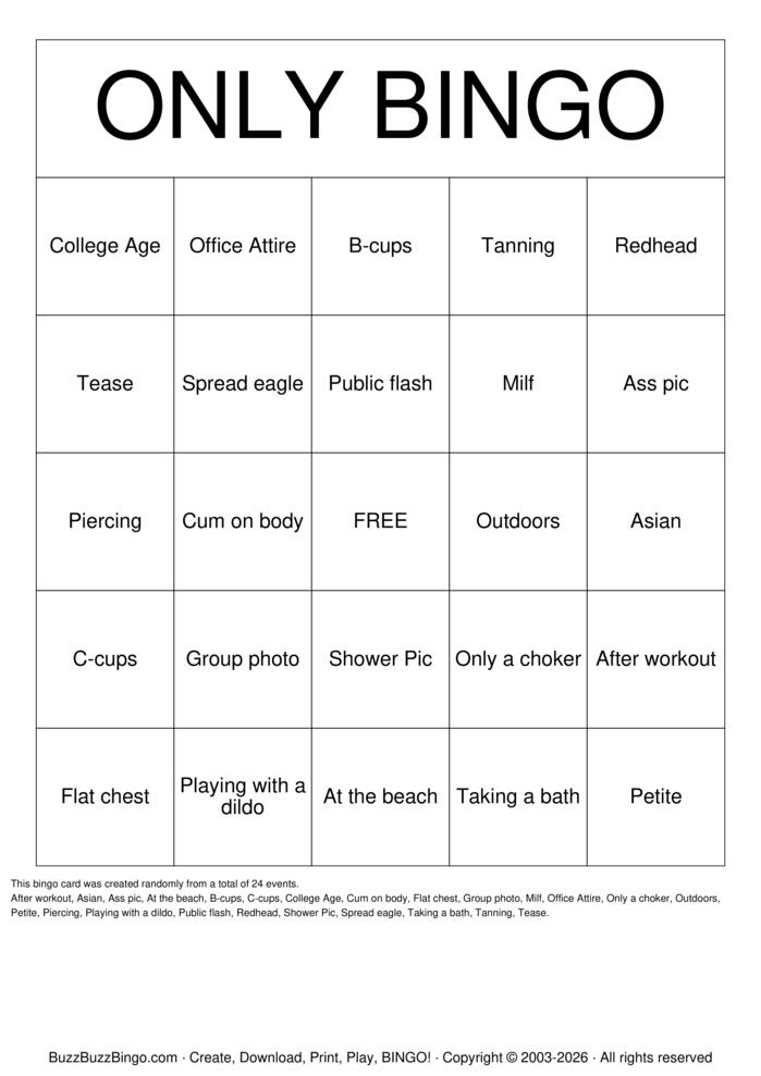 Download Free NSFW Bingo Cards Download Free NSFW Bingo Cards