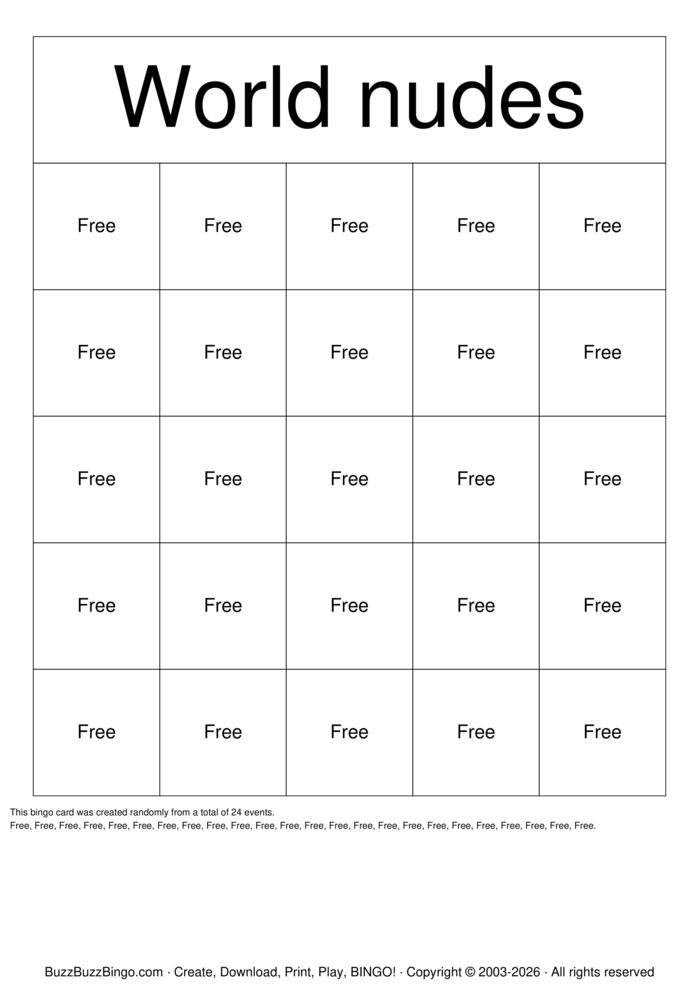 Download Free Nude Bingo Bingo Cards