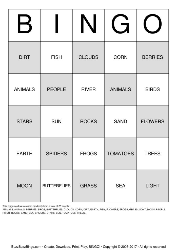 CREATION Bingo Cards To Download Print And Customize 