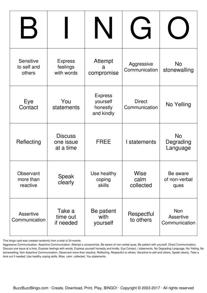 communication skills bingo cards to download print and customize