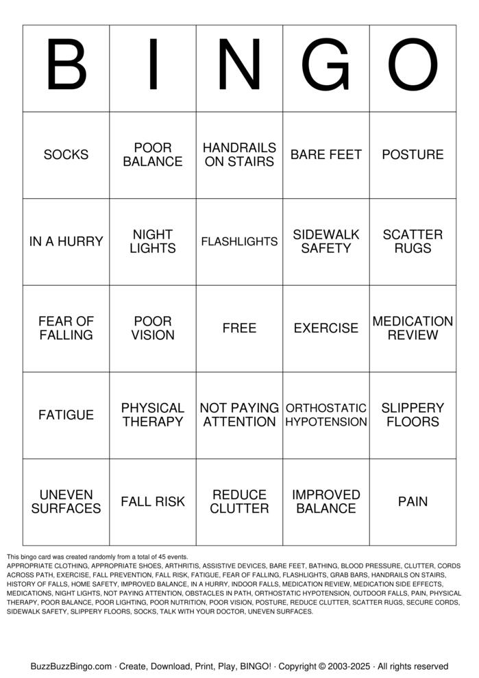 Download Free Fall Bingo Cards Download Free Fall Bingo Cards