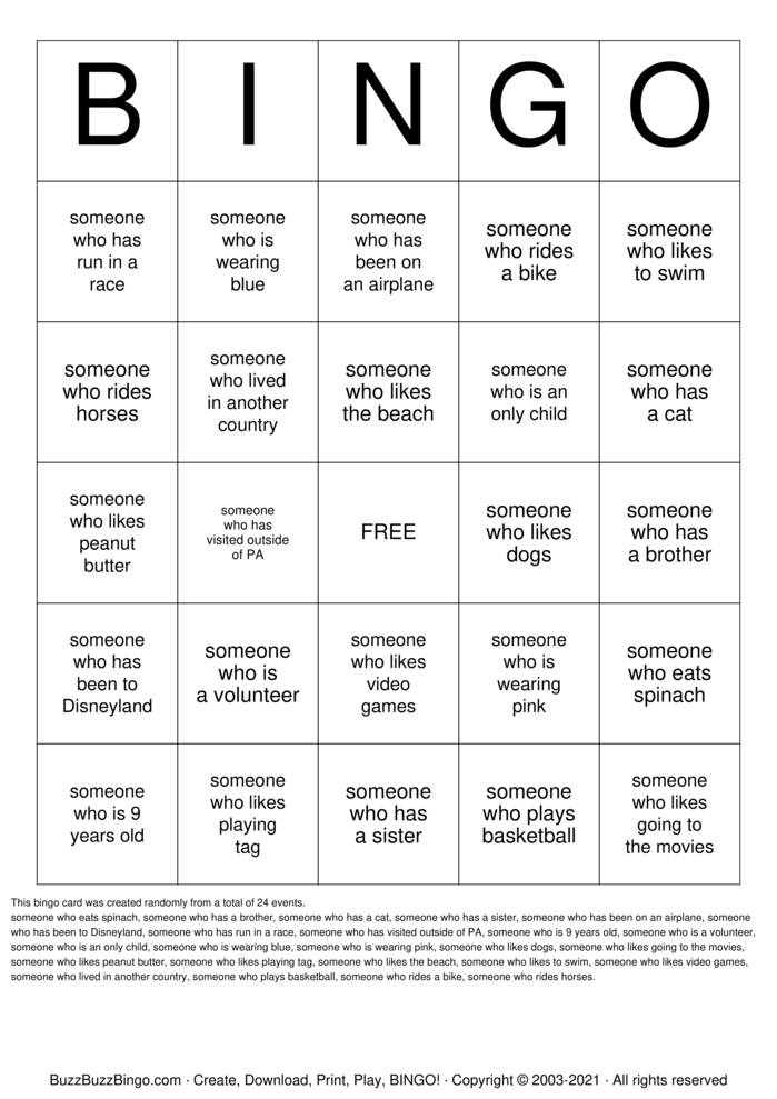 Friendship Bingo Bingo Cards to Download, Print and Customize!