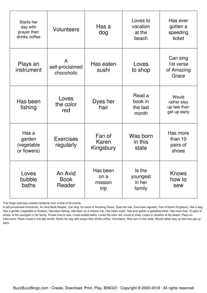 Womens MINISTRY BINGO Bingo Cards to Download, Print and Customize!