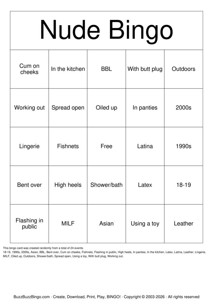 Download Free Big Butt Bingo Bingo Cards Download Free Big Butt Bingo Bingo Cards