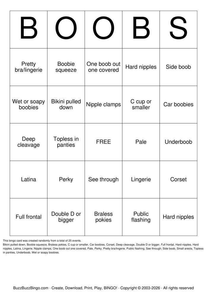 Download Free Boobs Bingo Cards Download Free Boobs Bingo Cards