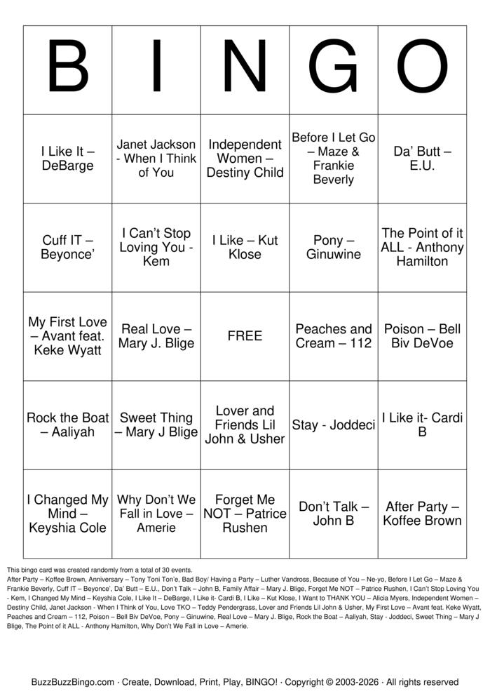 Download Free Custom Bingo Cards