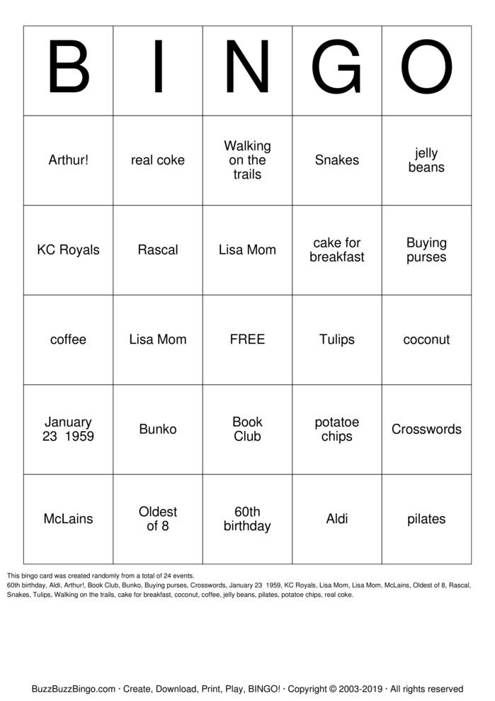 Download Free Custom Bingo Cards