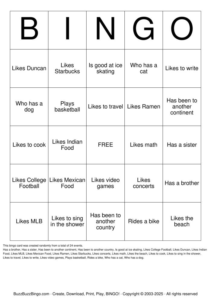 Download Free Find someone who... Bingo Cards