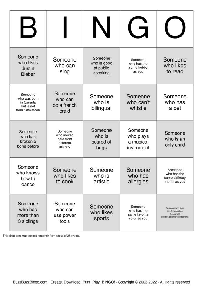 Friendship Bingo Bingo Cards to Download, Print and Customize!