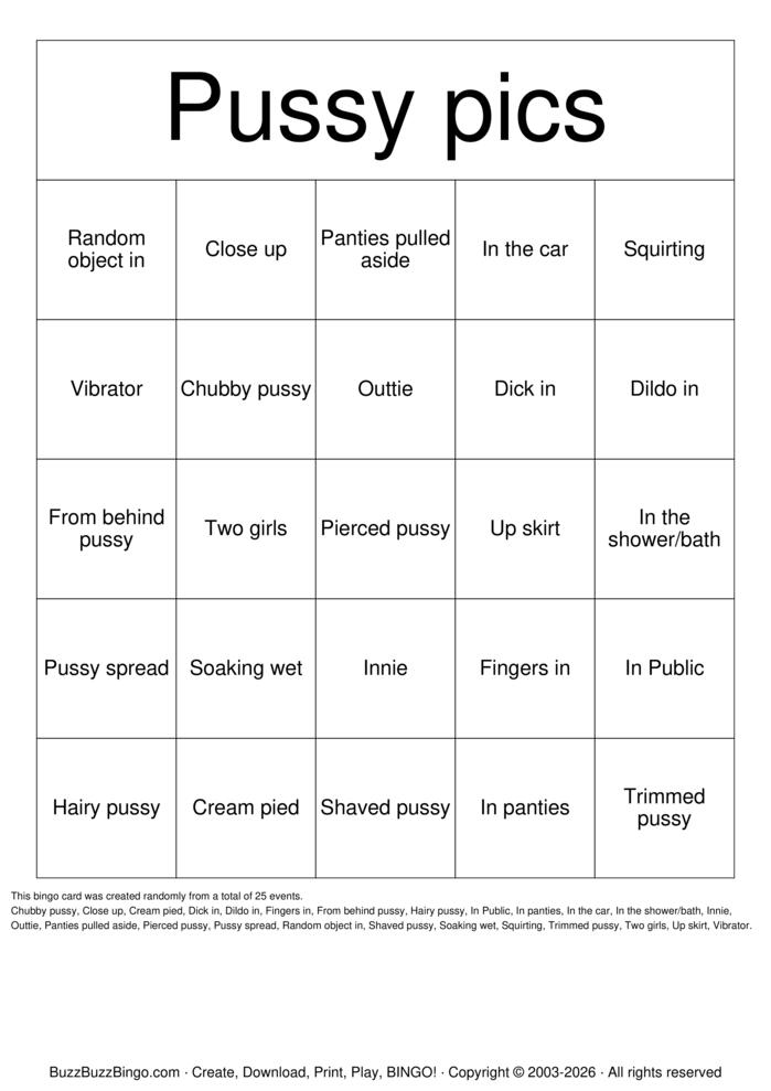 Download Free Pussy pics Bingo Cards Download Free Pussy pics Bingo Cards