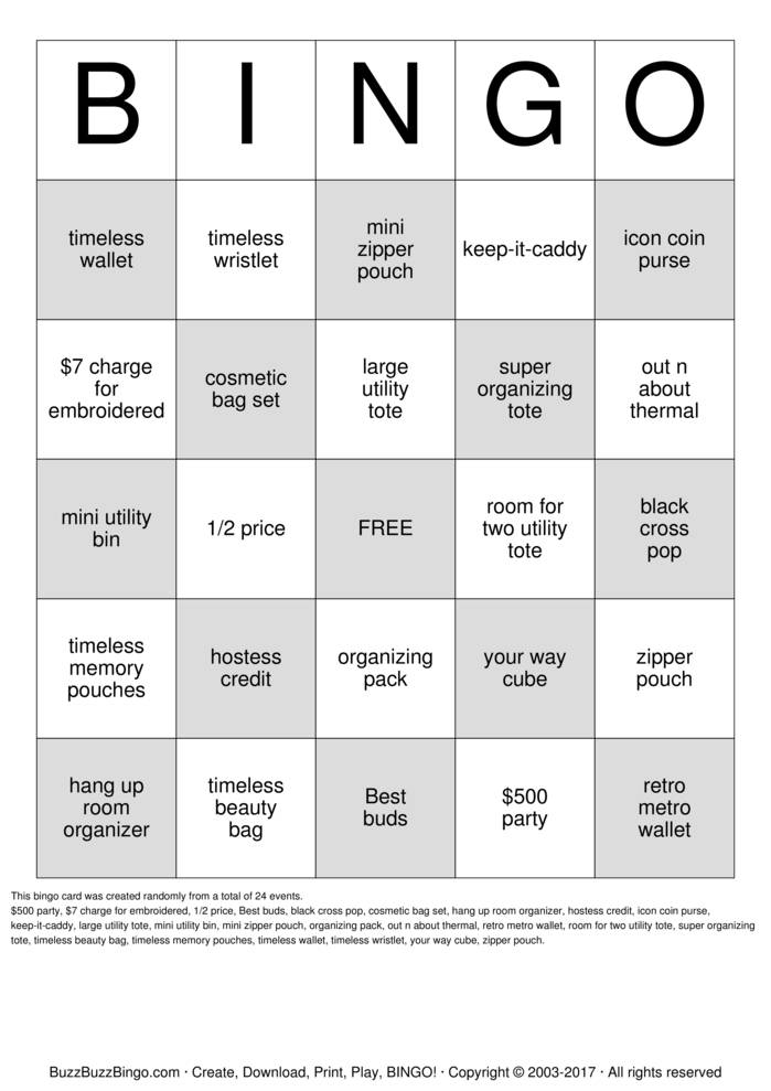 Thirty One Bingo Cards to Download, Print and Customize!