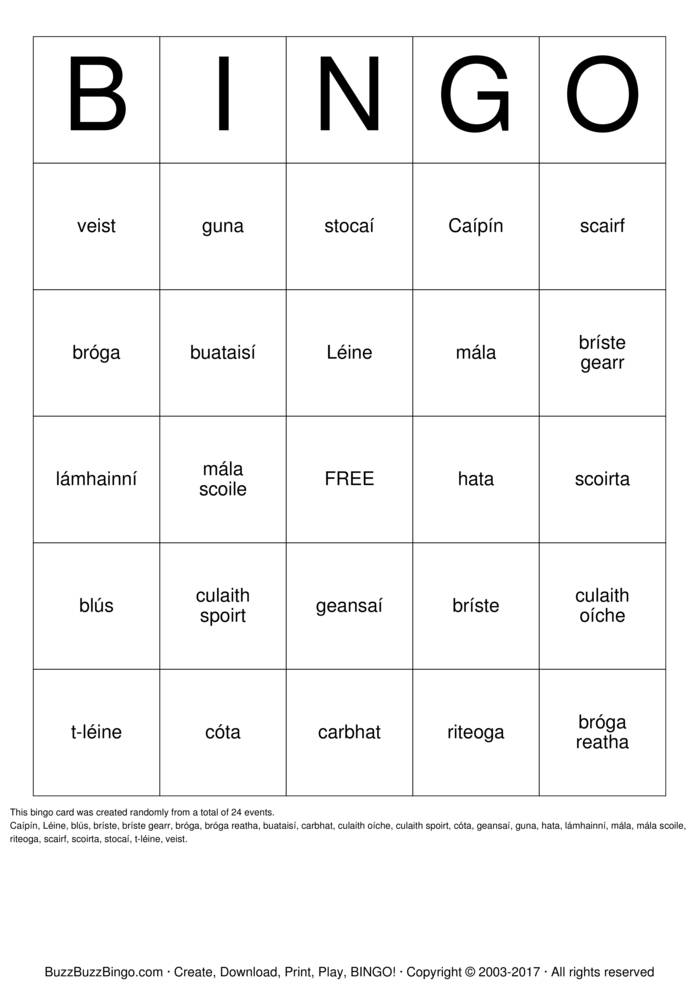 Download Free eadai Bingo Cards
