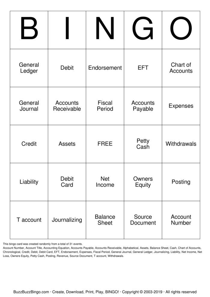 Download Free Accounting Equation Bingo Cards Download Free Accounting Equation Bingo Cards