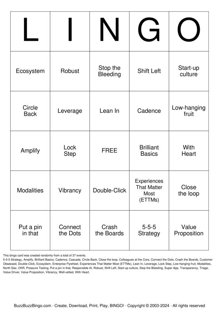 Business Buzzword Bingo Cards to Download, Print and Customize!