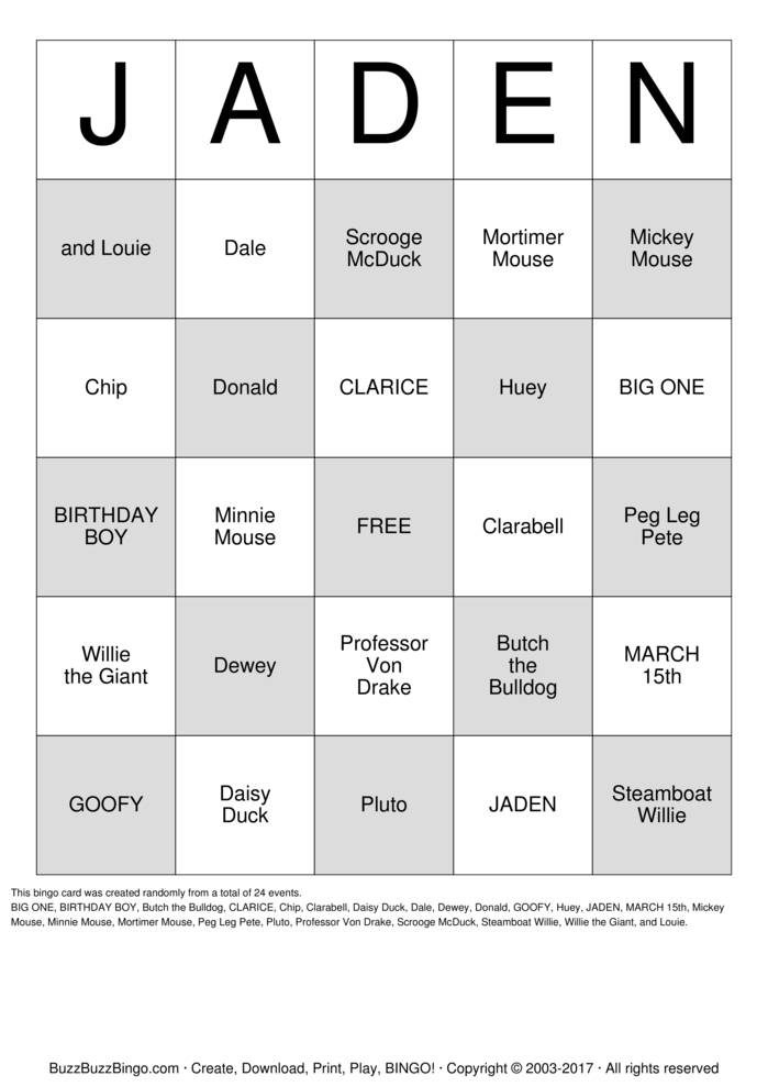 Download Free Custom Bingo Cards