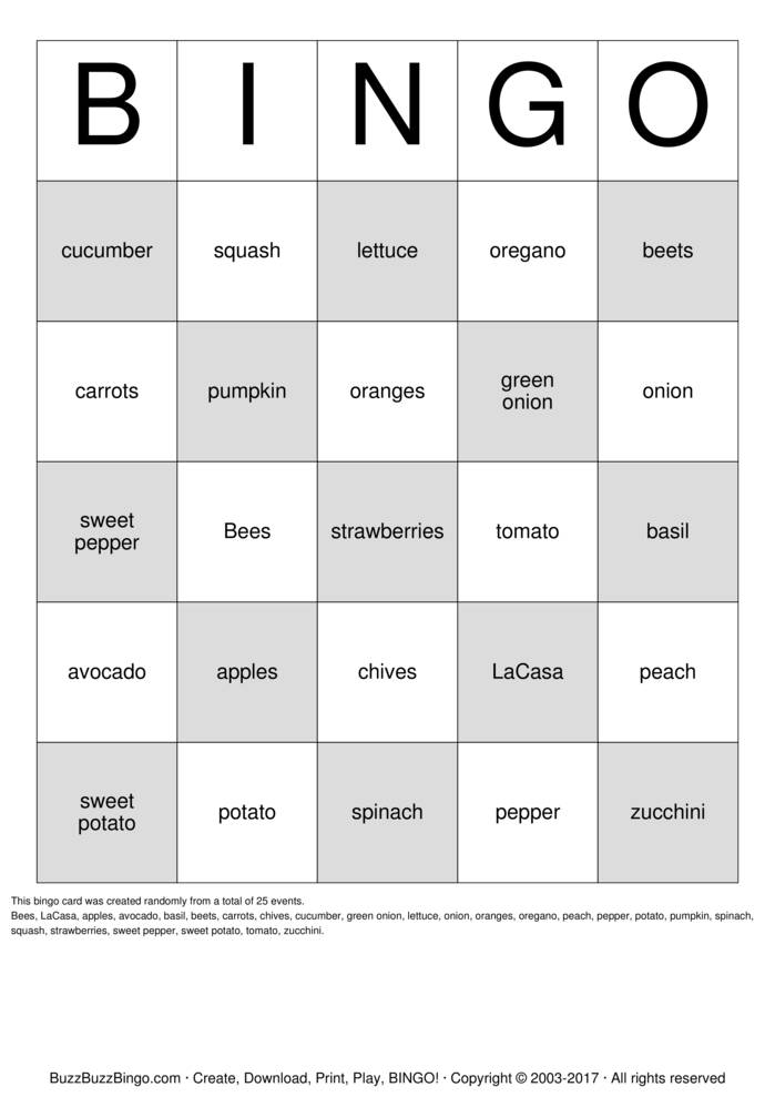 Garden Bingo Cards to Download, Print and Customize!