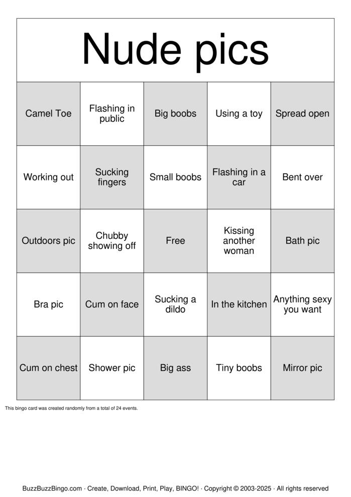 Download Free Nude Bingo Bingo Cards