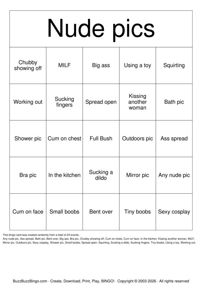 Download Free Nude Bingo Bingo Cards