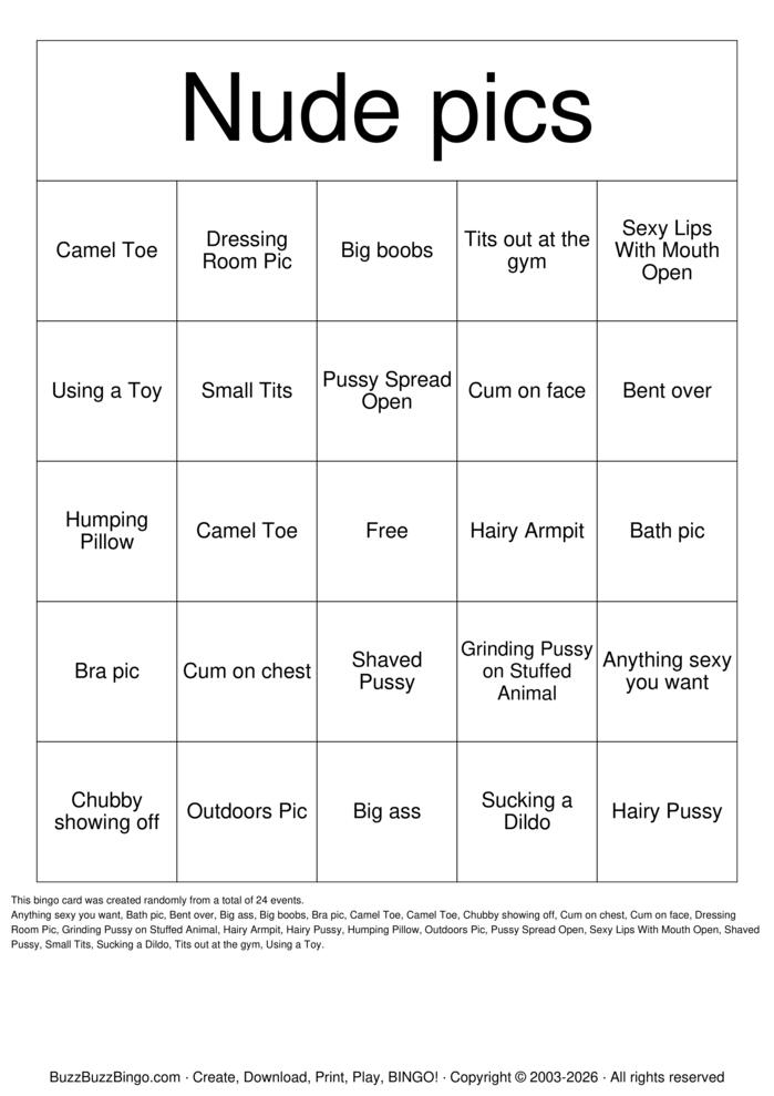Download Free Nude Bingo Bingo Cards