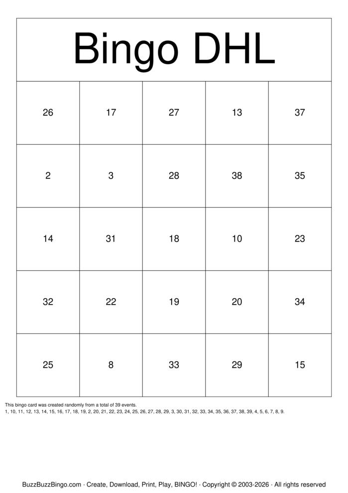 Download Free 27 Bingo Cards Download Free 27 Bingo Cards