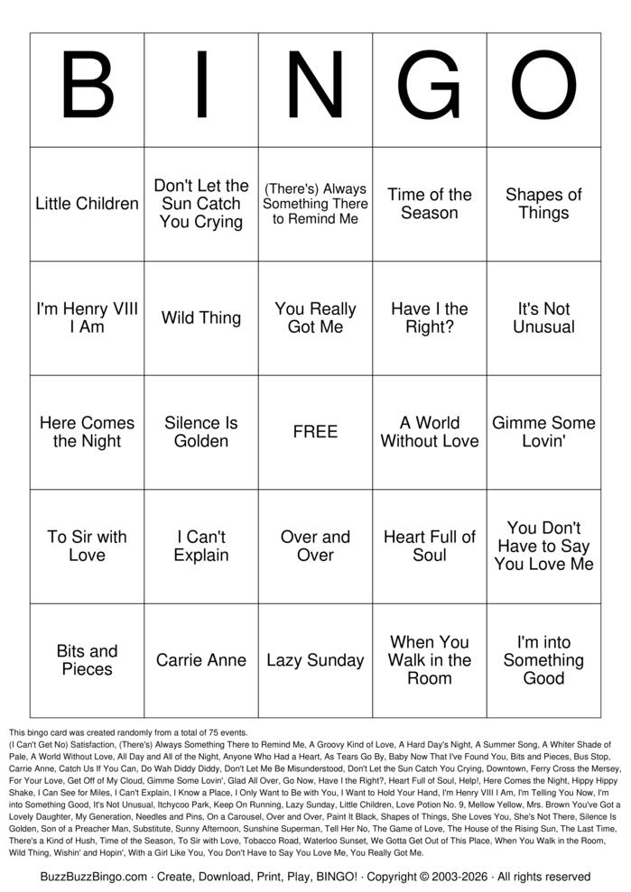 Download Free British Invasion Titles Bingo Cards
