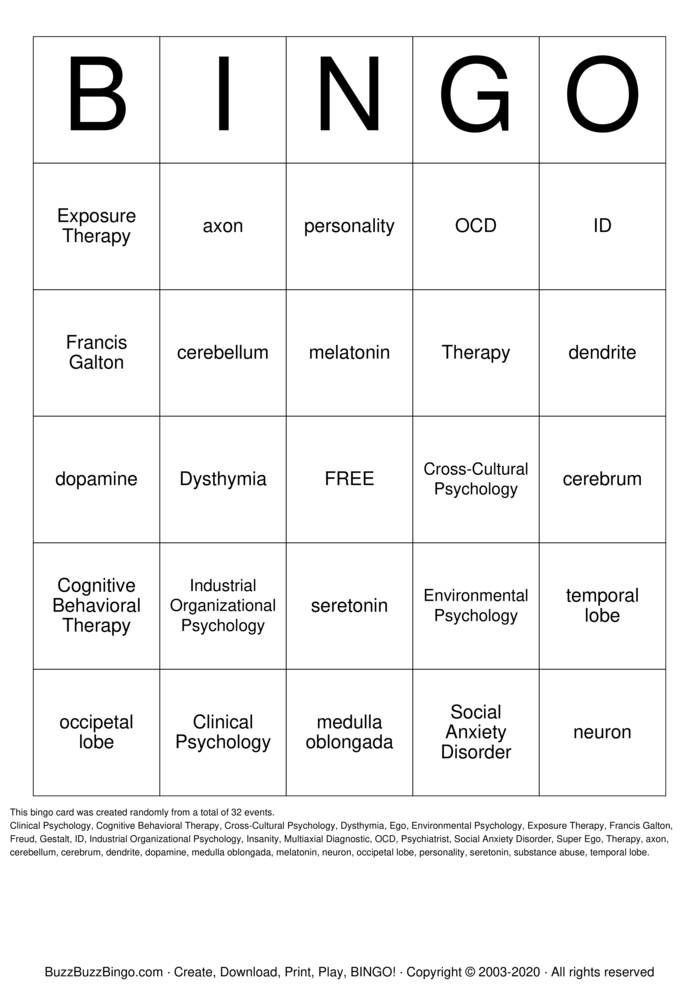 Cognitive Behavioral Therapy Bingo Cards to Download, Print and Customize!