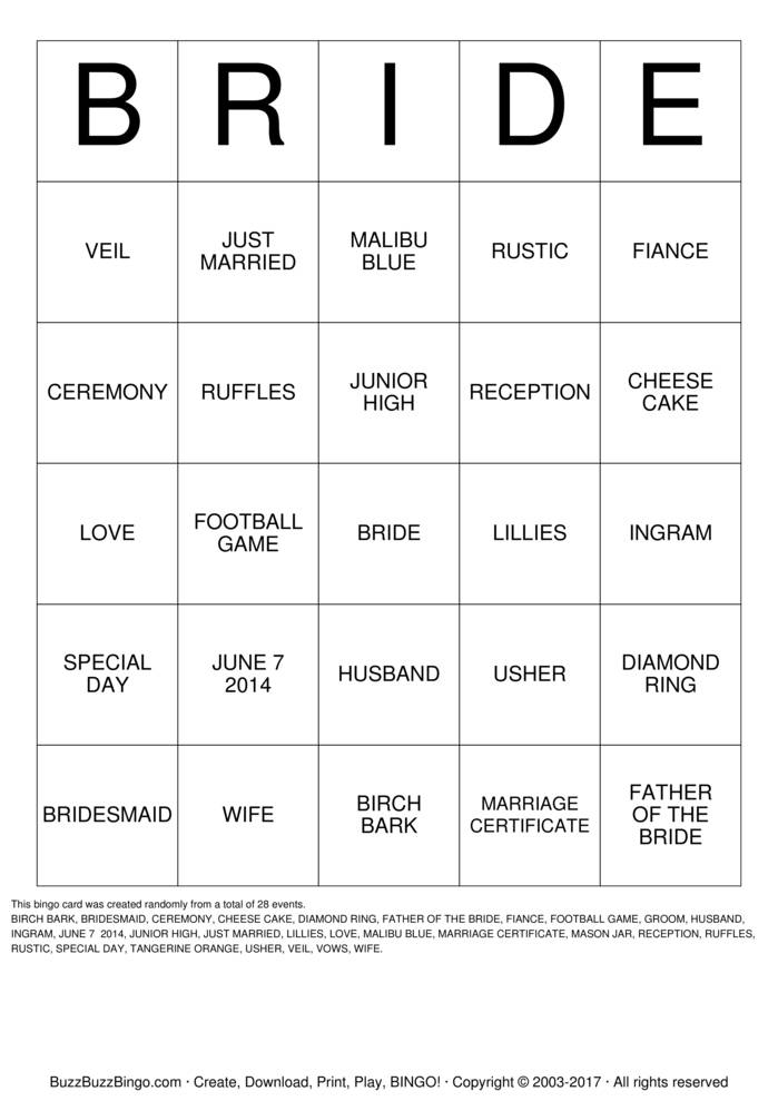 Custom Bingo Cards to Download, Print and Customize!