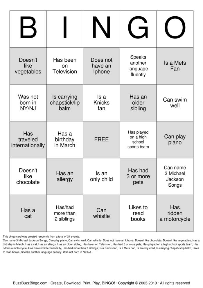 Family BINGO Bingo Cards to Download, Print and Customize!