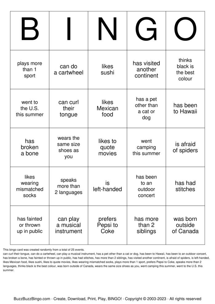 Download Free Find Someone Who... Bingo Cards