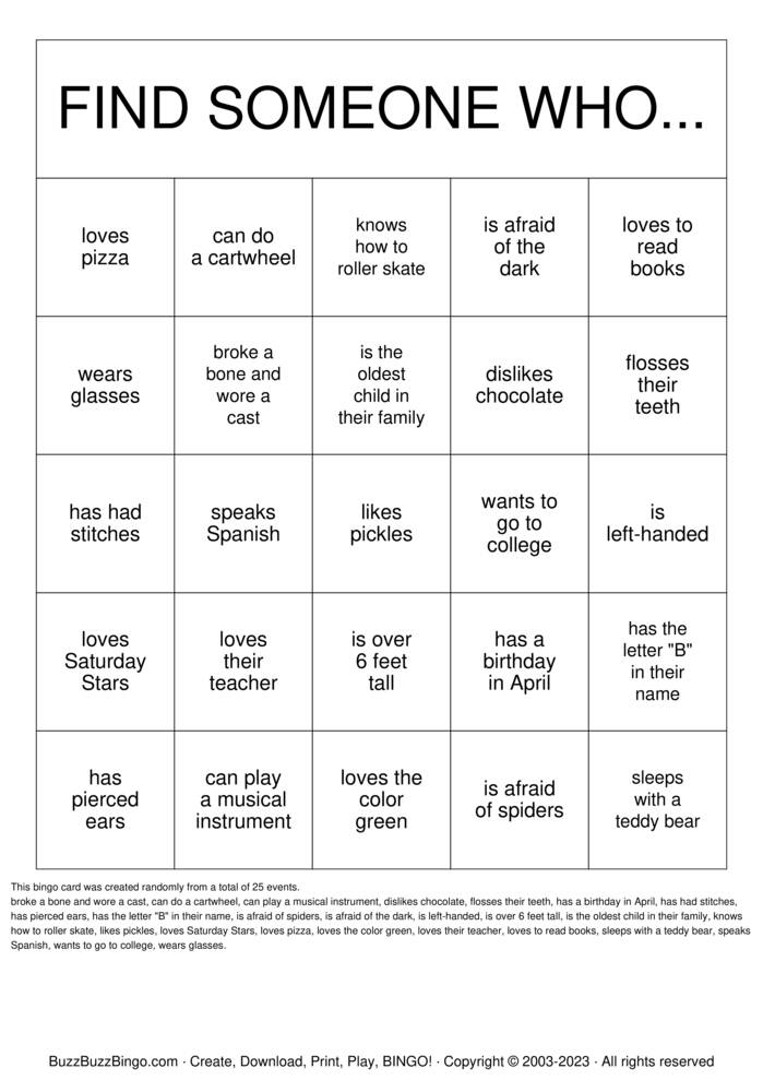 Download Free Getting to Know you! Bingo Cards Download Free Getting to Know you! Bingo Cards