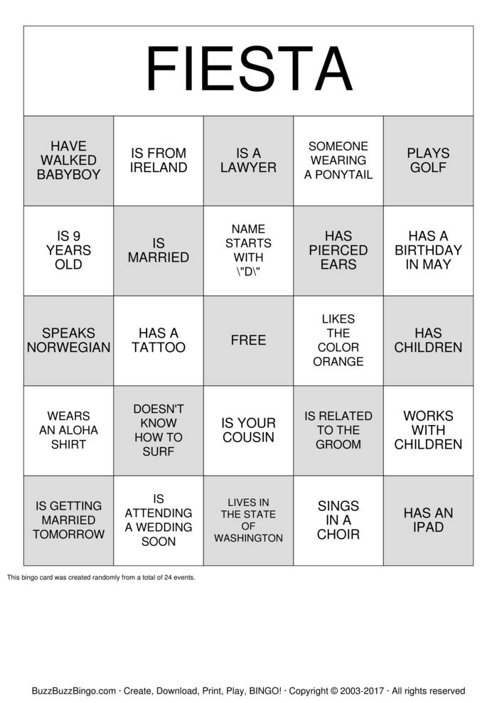 ICEBREAKER FIESTA Bingo Cards to Download, Print and Customize!