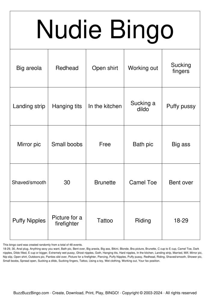 Download Free Nude Bingo Bingo Cards Download Free Nude Bingo Bingo Cards