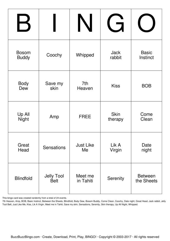 Download Free PURE ROMANCE Bingo Cards
