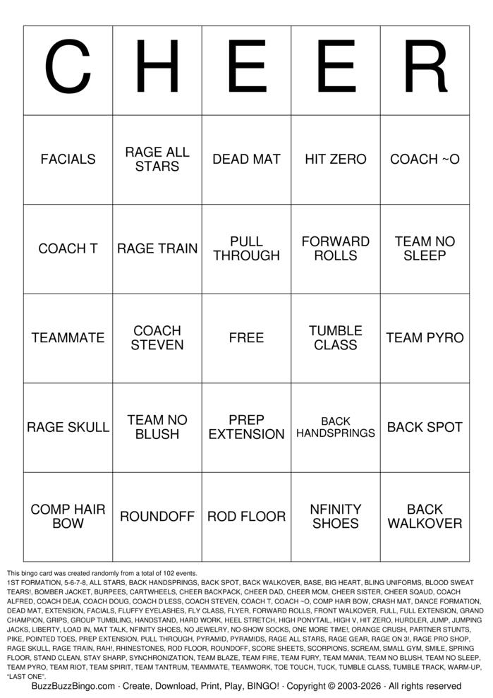 Download Free RAGE Bingo Cards Download Free RAGE Bingo Cards
