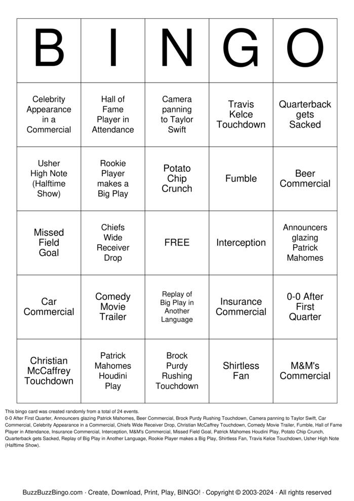 Super Bowl Bingo Cards to Download, Print and Customize!