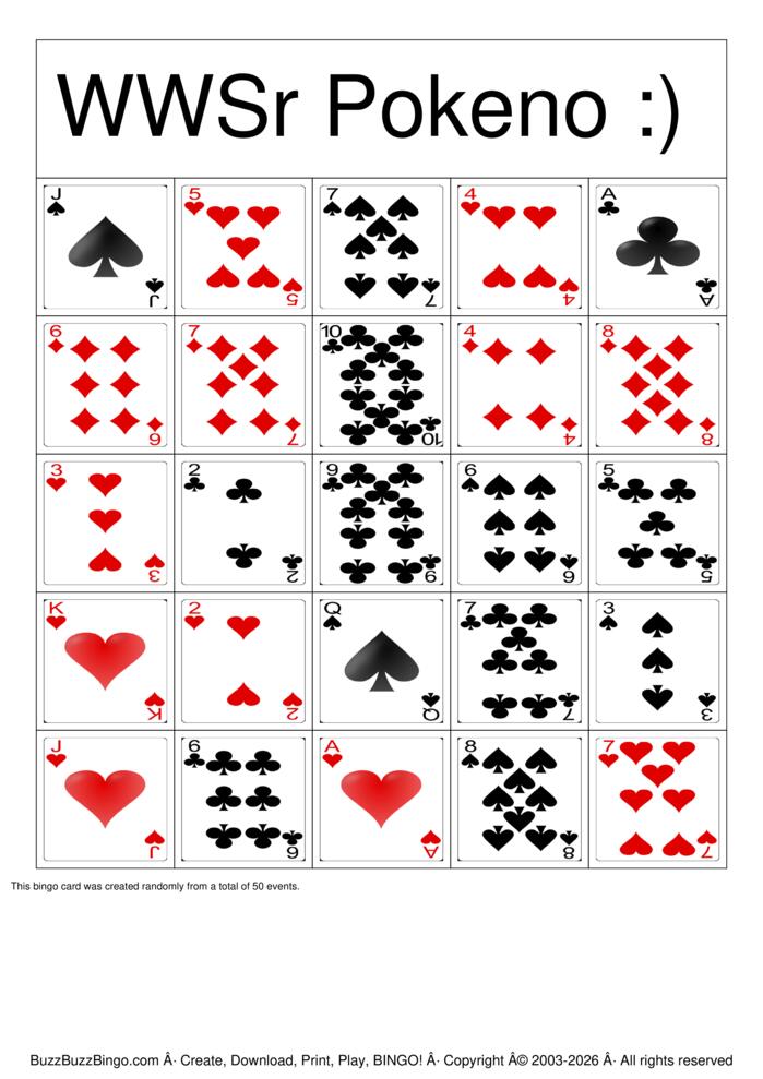 Download Free WWSr Pokeno board Bingo Cards