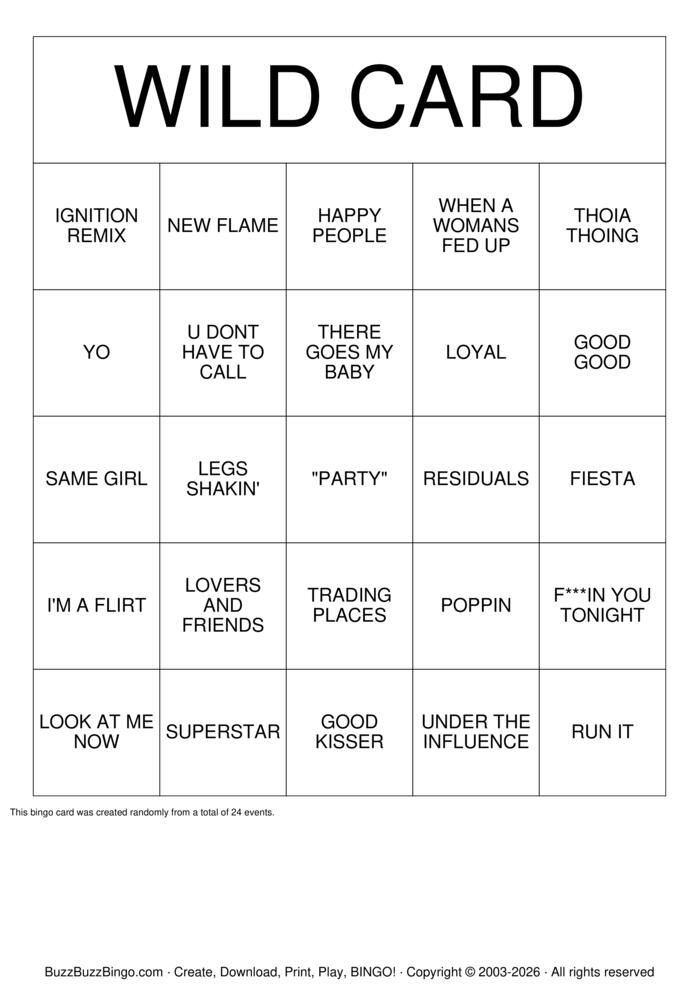 Download Free Custom Bingo Cards